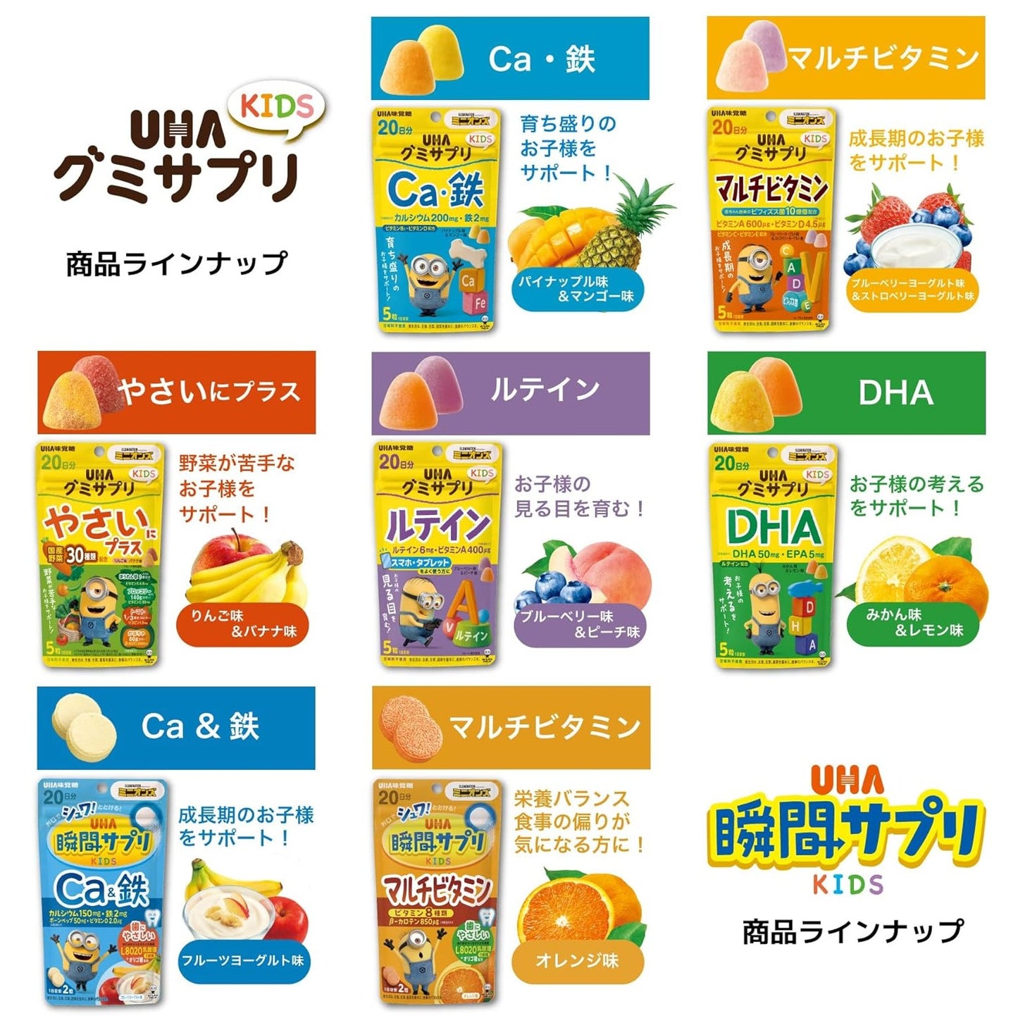 [UHA] 兒童保健軟糖 DHA 香橙X檸檬風味 20日分/100粒 [日] #HEALTH